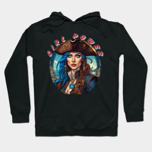 Girl power, stunning blue eyed pirate wench Hoodie